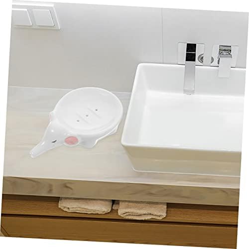 HEALLILY Ceramic Elephant Soap Dish - Self-Draining Trendy Bathroom Organizer