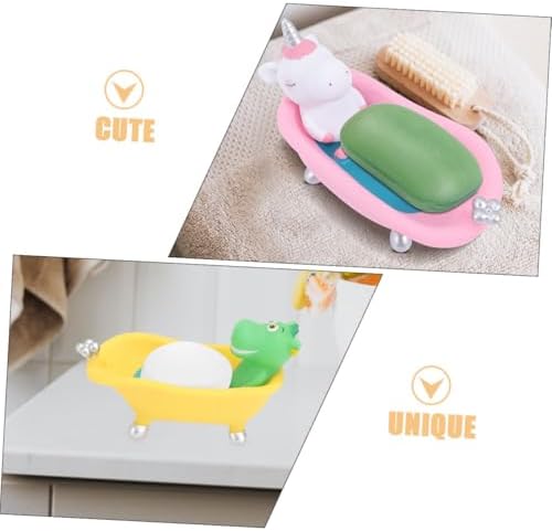VALICLUD 2 Piece Cute Cartoon Dinosaur Soap Holder for Kids
