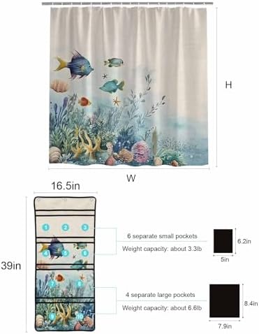 Stylish Mesh Shower Organizer with 10 Storage Pockets and Water_repellent Design