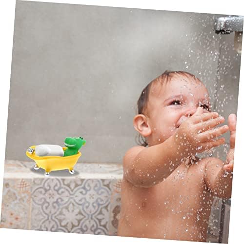Cute Dinosaur Soap Dish Sponge_holder Small Box Drainage Design Boys and Girls