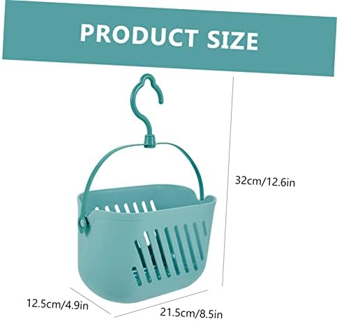 FonDotin Hanging Shower Basket Organizer with Blue Hook for Bathroom Storage