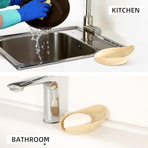 Leaf Shape Ceramic Soap Holder Self Draining