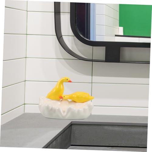 Anneome Ceramic Duck Soap Dish Self-Draining