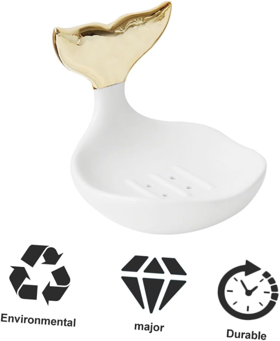 Modern JECOMPRIS Soap Holder Space-Saving Fishtail Design