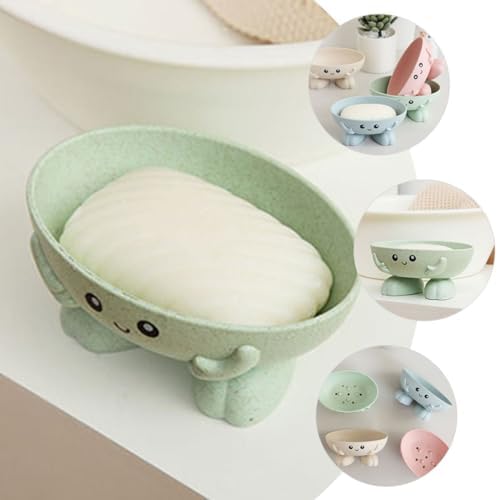 Cartoon Kids Self-Draining Soap Holder 2-Piece Set