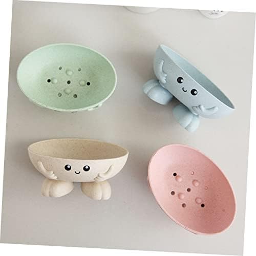 VICASKY 2pcs Cartoon Soap Holder Draining Dish for Kitchen Bathroom