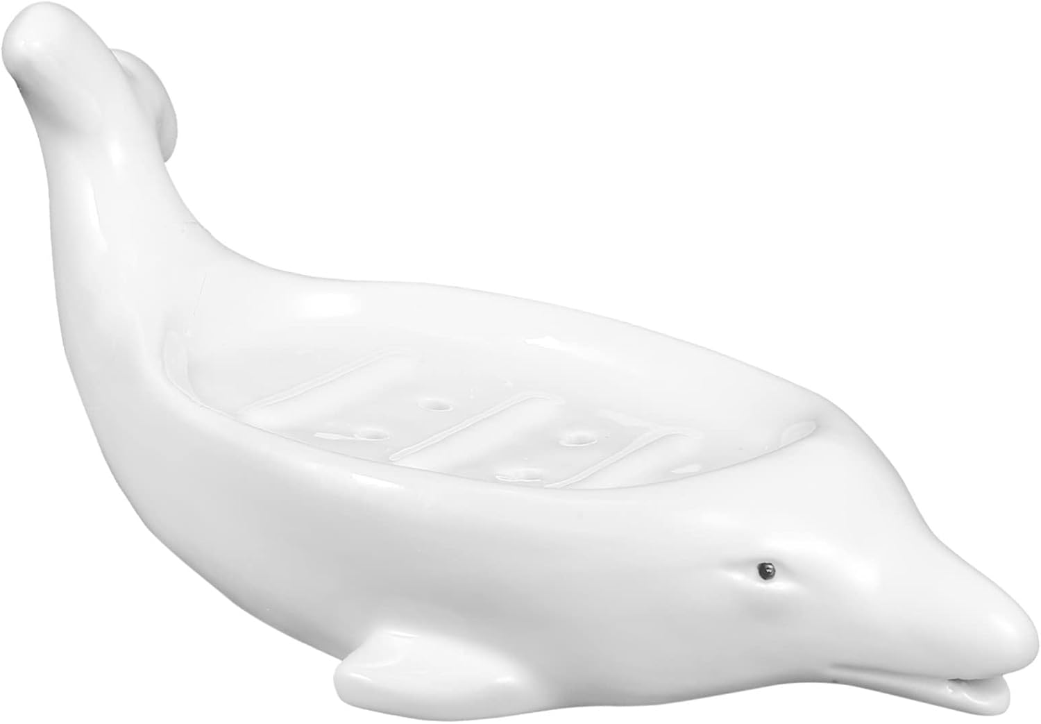 Cute Dolphin Ceramic Soap Dish for Bathroom Kitchen