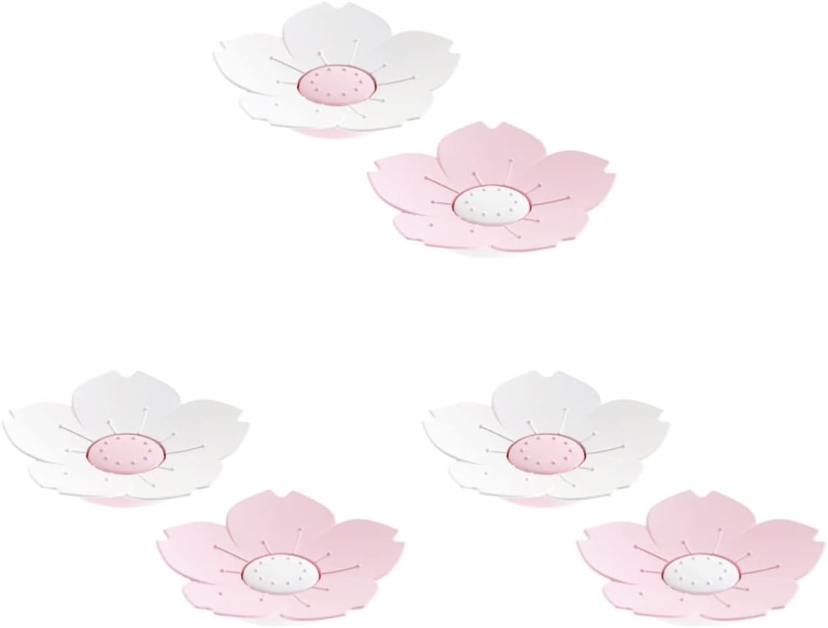 6 Pcs Cherry Blossom Soap Dish with Cartoon Design for Kids
