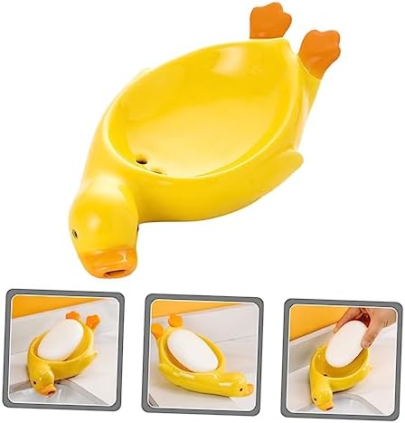 Stylish Durable Modern Duck-Shape Soap Dish Ceramic Material Drainage Function