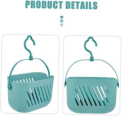 FonDotin Hanging Shower Basket Organizer with Blue Hook for Bathroom Storage