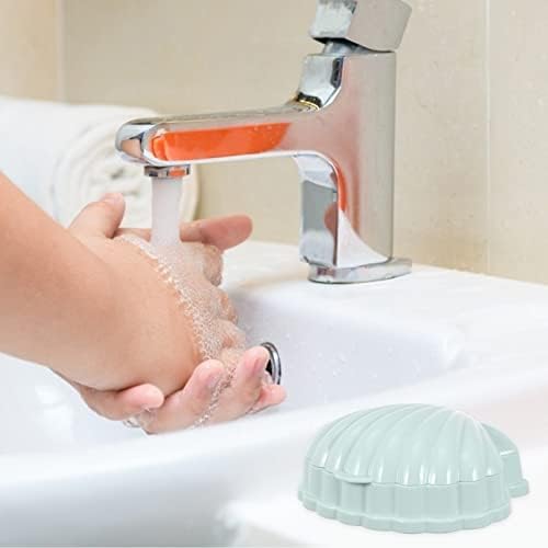 2-Piece Shell Soap Dish Holder for Bathroom Travel Use