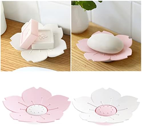 6 Pcs Cherry Blossom Soap Dish with Cartoon Design for Kids