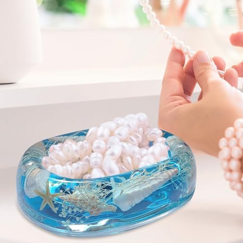 FONMY Acrylic Soap Dish with Nature Seashell Design