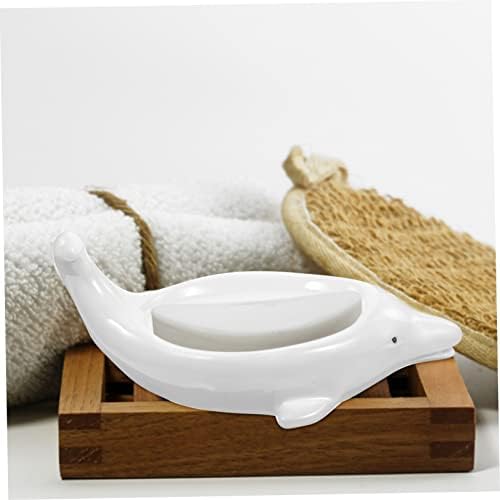 Alipis Cute Dolphin Ceramic Soap Dish Self Draining