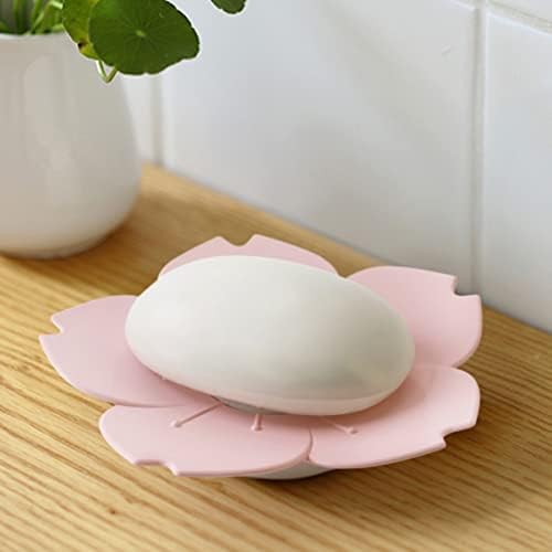 6 Pcs Cherry Blossom Soap Dish with Cartoon Design for Kids