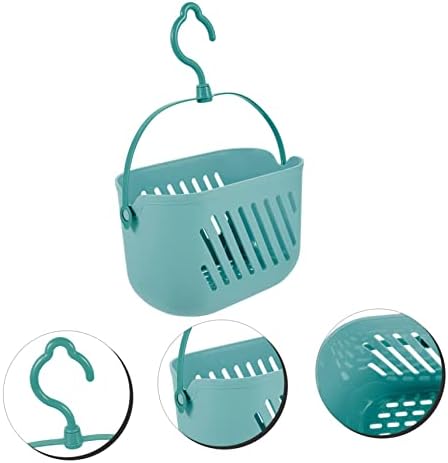 FonDotin Hanging Shower Basket Organizer with Blue Hook for Bathroom Storage