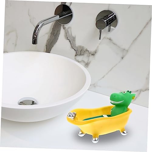 Cute Dinosaur Soap Dish Sponge_holder Small Box Drainage Design Boys and Girls