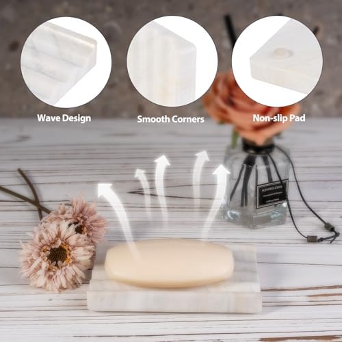 Karibiber 2-Piece Marble Soap Dish