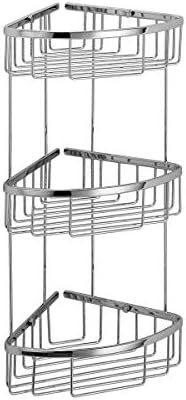 Rust-Free Chrome Brass Shower Basket Solid Base elegant design Made in Italy