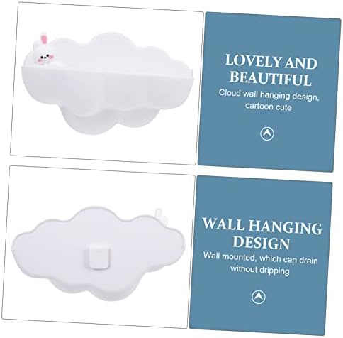 Homoyoyo Cartoon Cloud Wall-Mounted Soap Dish Punch Holder Self-Draining Design