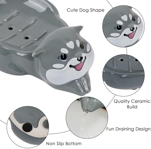 Ceramic Soap Dish Siberian Husky