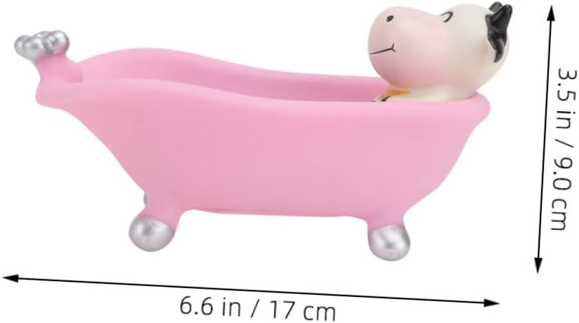 Cute Cartoon 2-Pack Self-Draining Vinyl Soap Holder for Bath Toilets