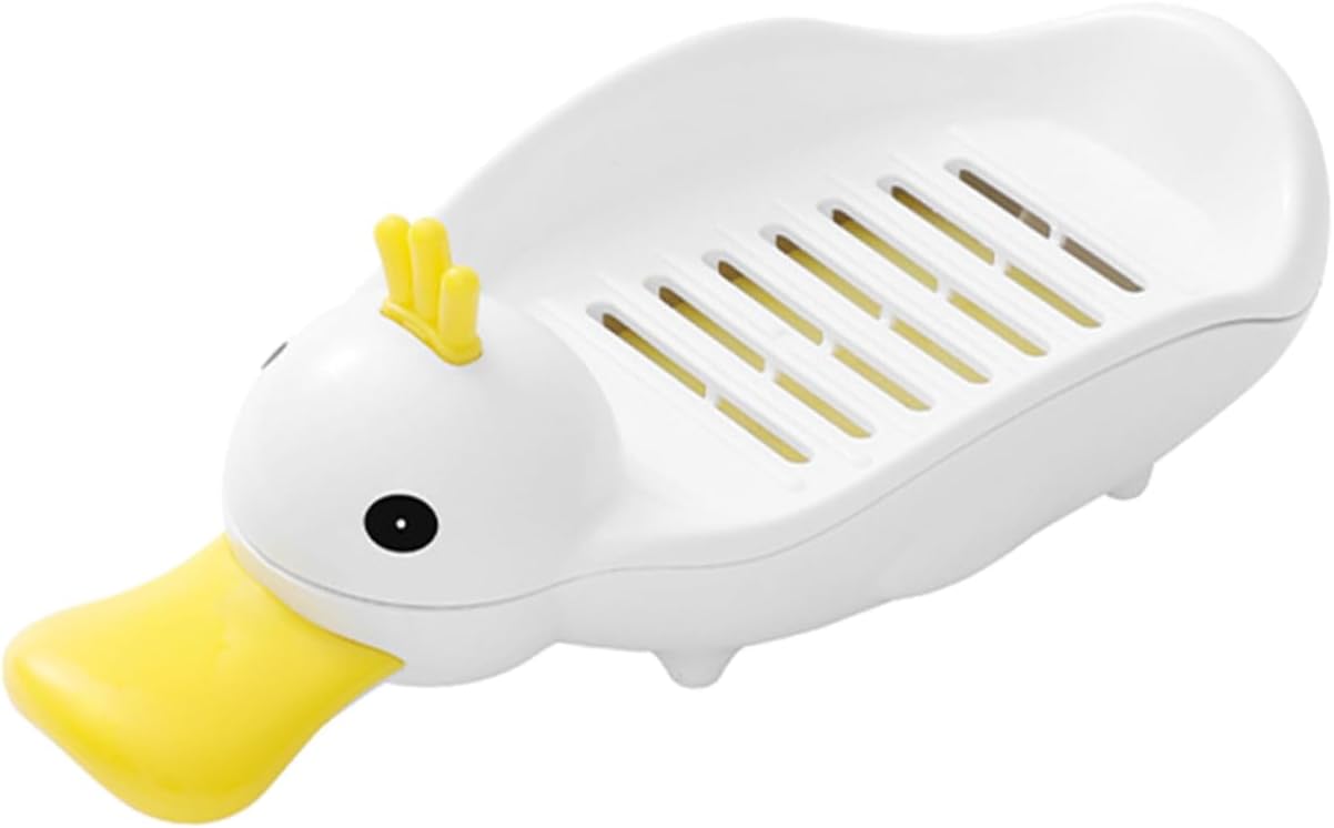 LIFKOME Cute Duck Soap Holder Self Draining Dish for Bathroom Kitchen