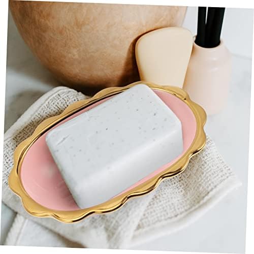 LIFKOME Elegant Ceramic Soap Tray with Lace Design