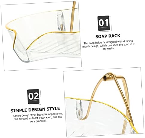 Zerodeko Clear Soap Holder with Iron Stand