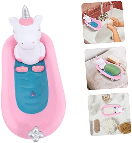 Cabilock Ceramic Soap Dish Unicorn Pattern Boys Girls Bathroom Holder