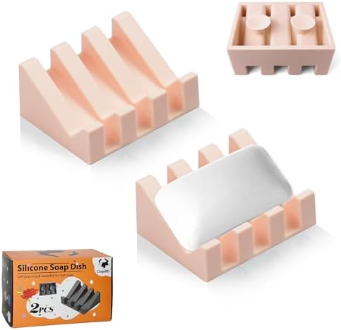 Upgrade Silicone Soap Dishes with Suction Drainage