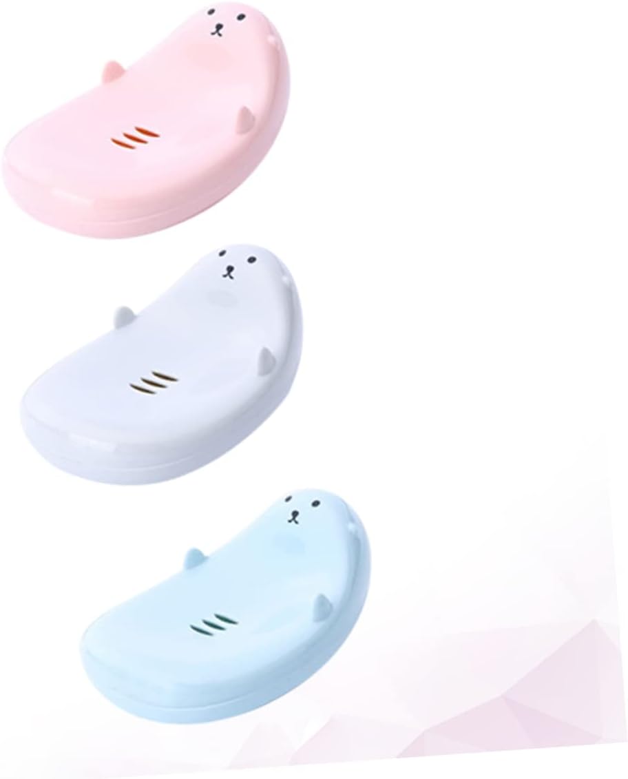 Ann Cartoon 3-Piece Soap Draining Box for Kids