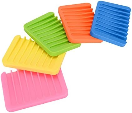 Vibrant silicone soap dish set for bathroom