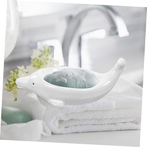 Bathroom Soap Dish Cute Ceramic Dolphin Holder for Boys Girls