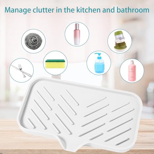 Silicone Soap Dish with Drain and Non-Slip Grid