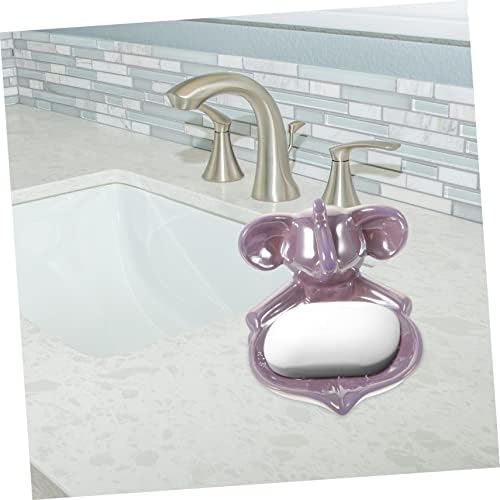 Adorable Ceramic Elephant Soap Dish Self-Draining Durable for Home Use