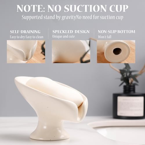 ANSS HOME Soap Dish Self-Draining Bar Soap Holder for Bathroom Sink