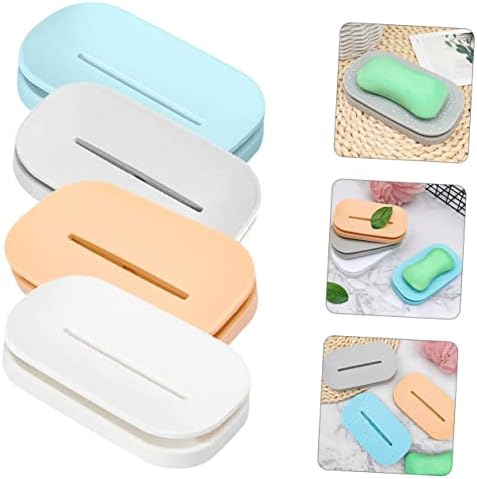 4Pcs Double Soap Dish Set - Durable Decorative Home Sink Organizer