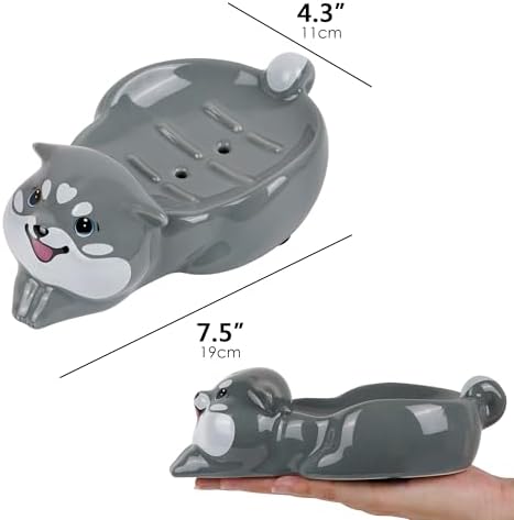 Ceramic Soap Dish Siberian Husky