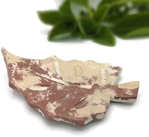 Handmade Brown Leaf Ceramic Soap Dish for Bar Soap AutumnSoapHolder