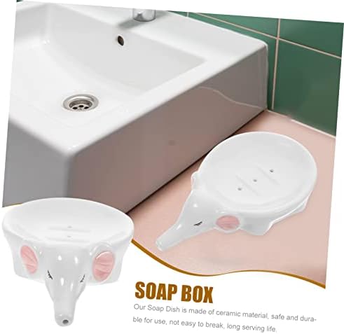 KOONTTY Self-Draining Ceramic Elephant Soap Dish