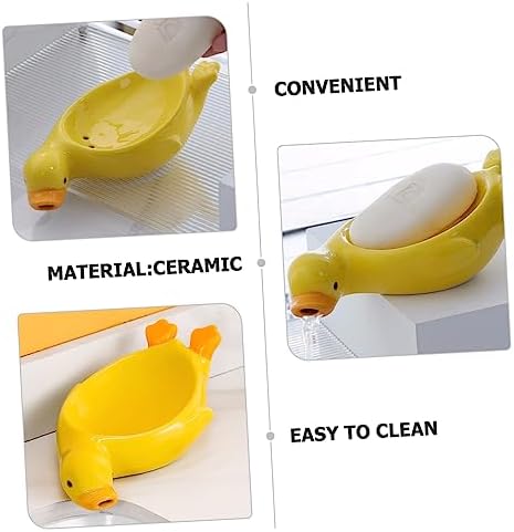 LIFKOME Ceramic Duck Soap Dish Holder