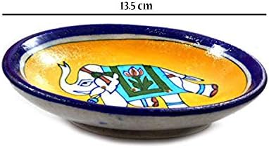 Handicraft Ceramic Soap Dish Holder Sky Blue Artwork