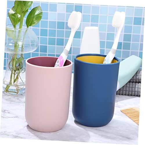Luxshiny 4pcs Stackable Toothbrush Tumblers with Simple Design