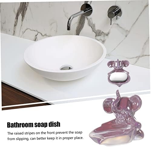 Adorable Ceramic Elephant Soap Dish Self-Draining Durable for Home Use