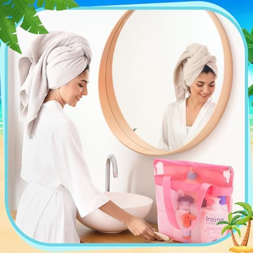 6PCS Mesh Shower Caddy with Zippers 2 Pockets