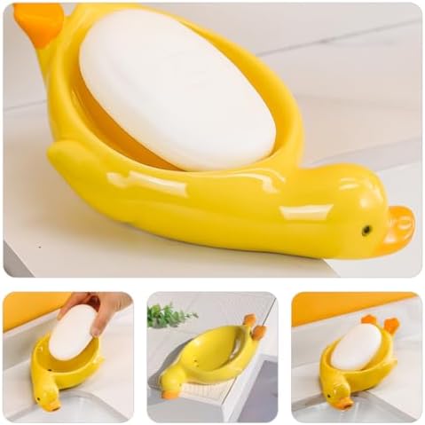 MAGICLULU Ceramic Soap Dish Unique Organizer for Bathroom