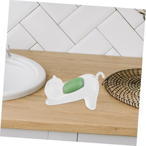Cute Cat Soap Dish Self Draining Bathroom Holder