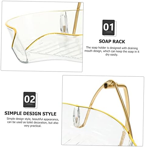 MAGICLULU Creative Self-Draining Holder with Clear Dish and Iron Stand