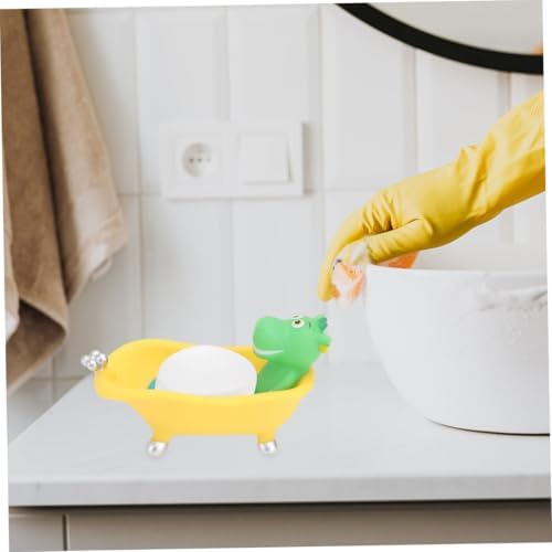 2pcs Cute Cartoon Animal Soap Holder Vinyl Dish for Bathroom